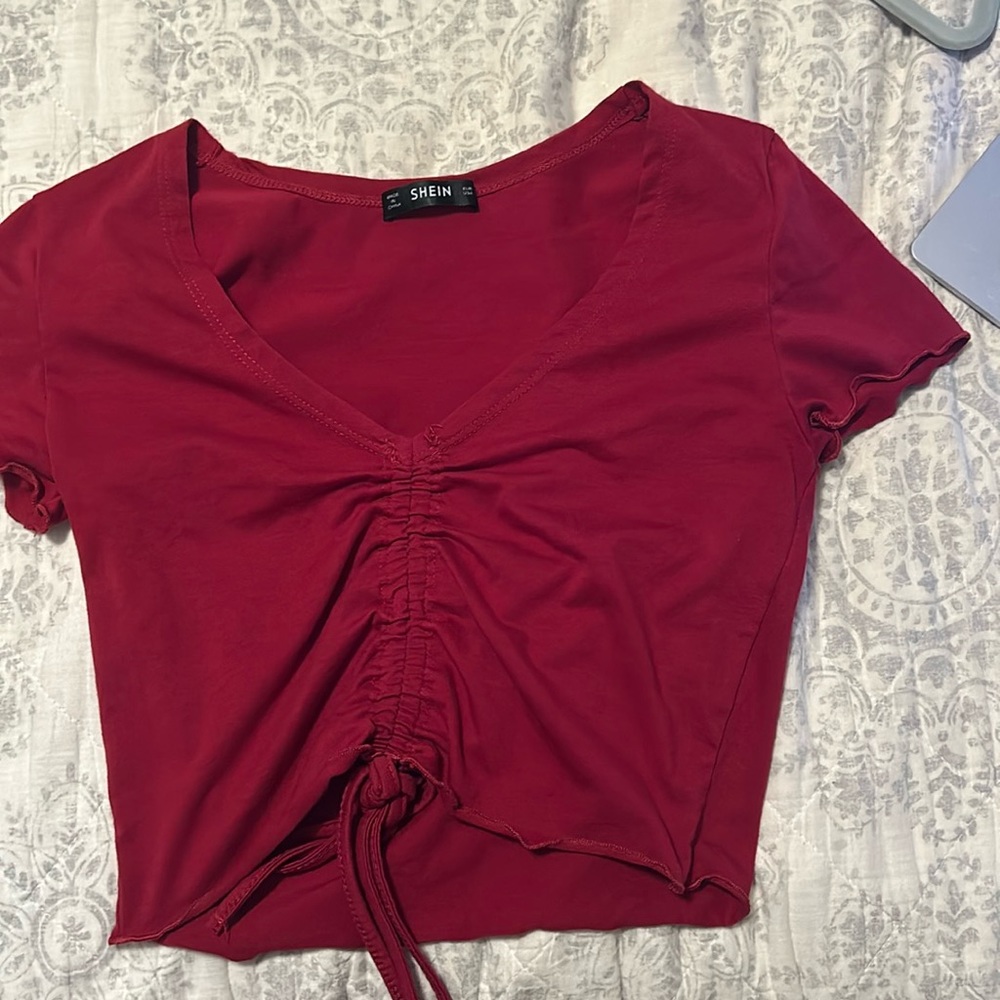 Deep red crop top